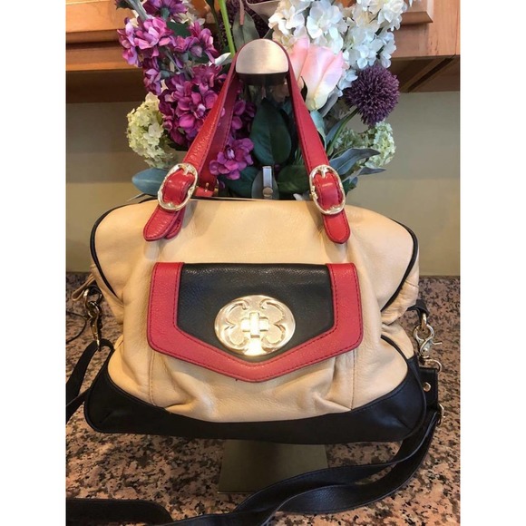 Emma Fox color block convertible satchel bag purse (pu700 - Picture 1 of 12